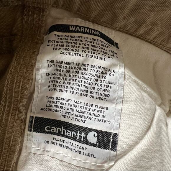 Carhartt FR Flame Resistant Cat 2 khaki original fit work pants 44x32 - Picture 9 of 11